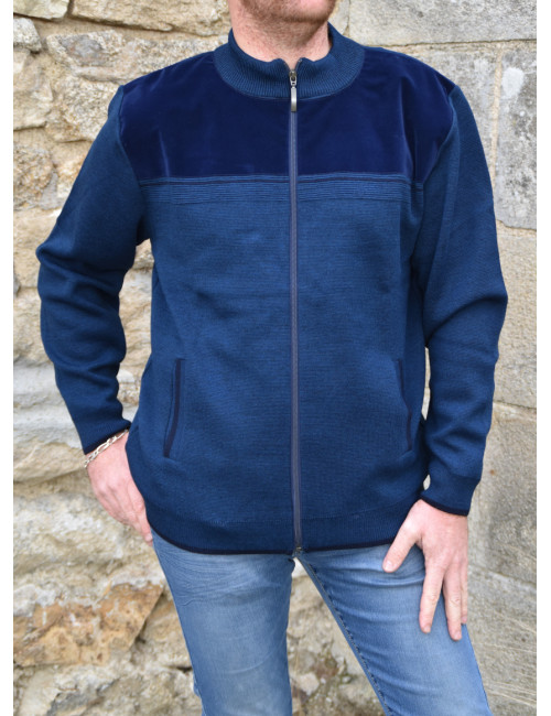 Blouson zippé en mérinos