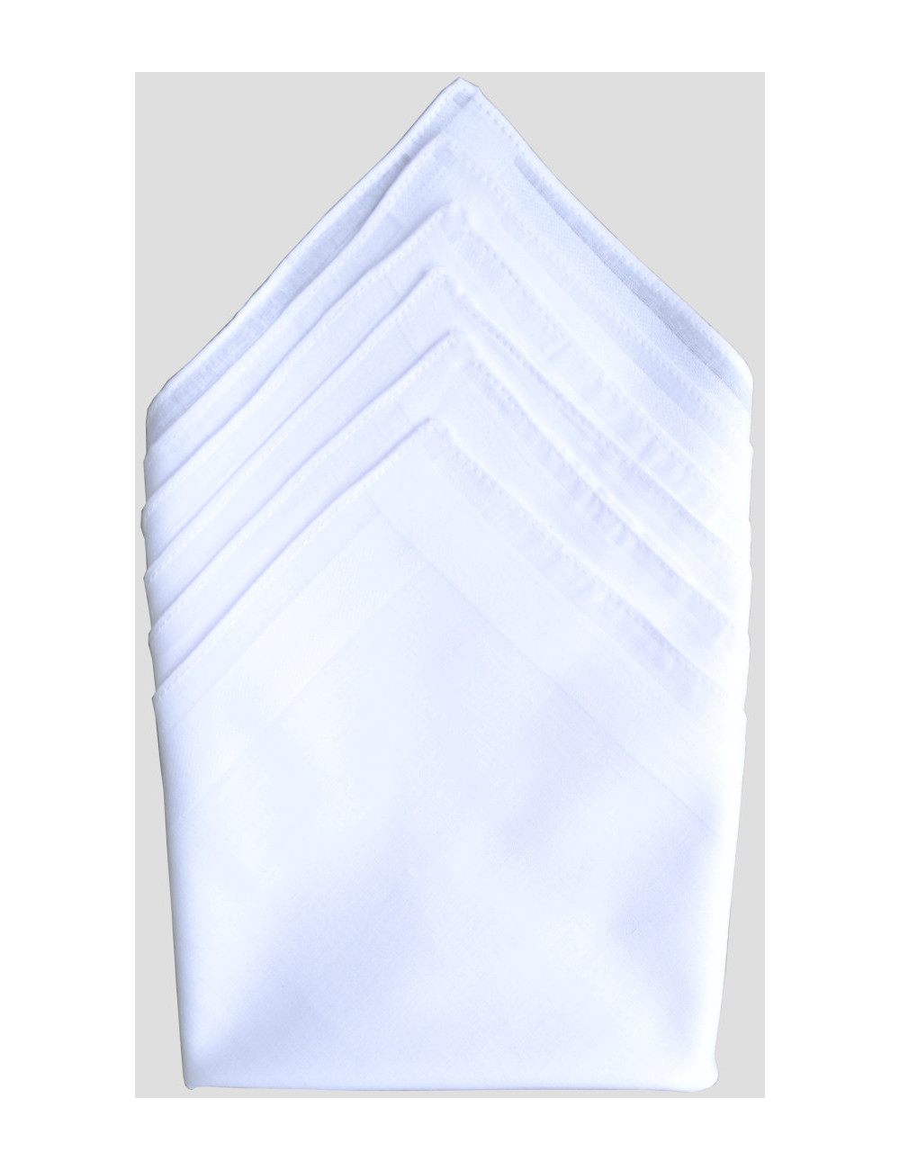Hommes 3 Pack Uni Blanc Coton Mouchoirs 