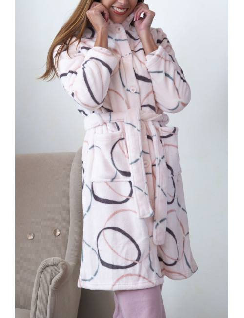Robe de chambre en polaire rose