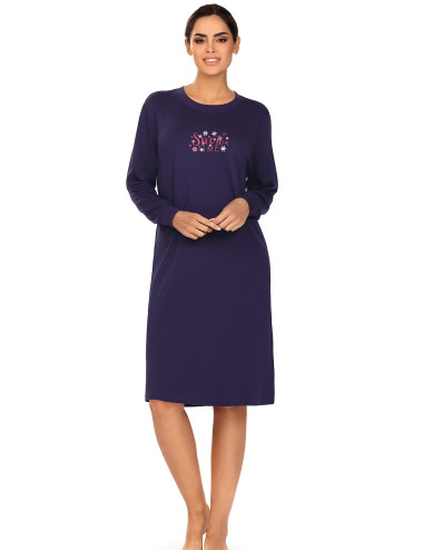 Chemise de nuit manches longues en coton