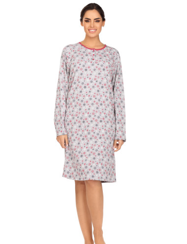 Chemise de nuit manches longues en coton
