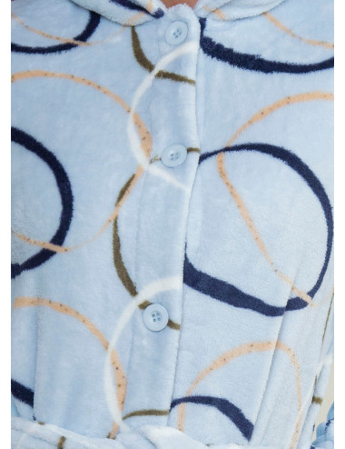 peignoir hiver femme - robe de chambre bleue