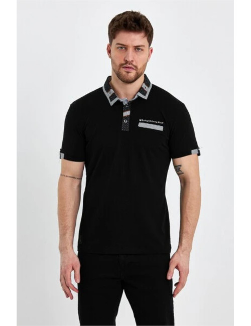 Polo manches courtes grande taille Noir