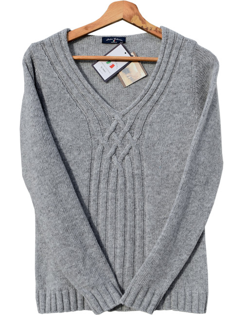Pull col V 80% laine