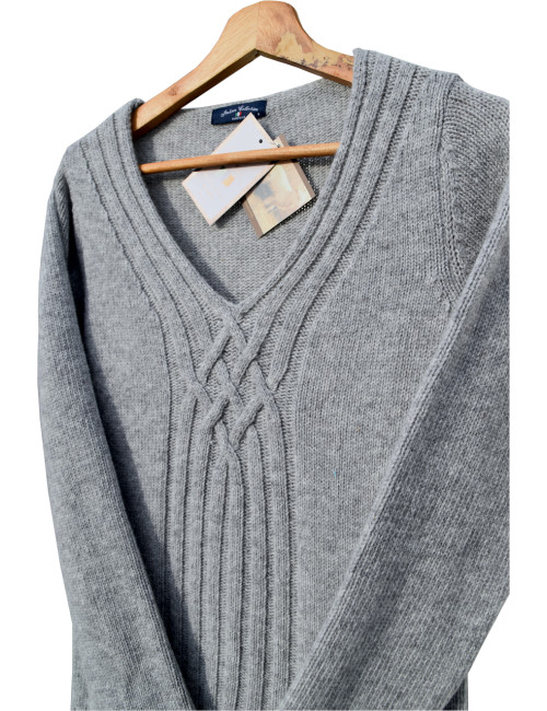 Pull col V 80% laine