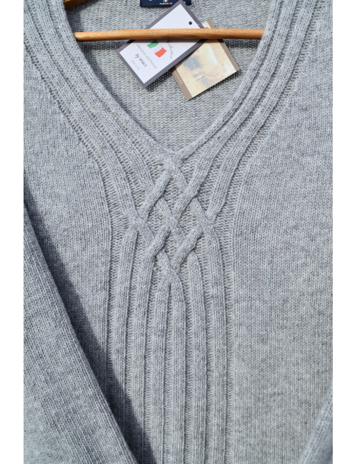 Pull col V 80% laine