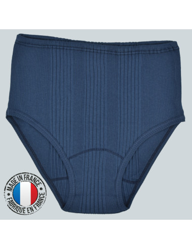 Slip Richelieu bleu marine en coton fabriqué en France