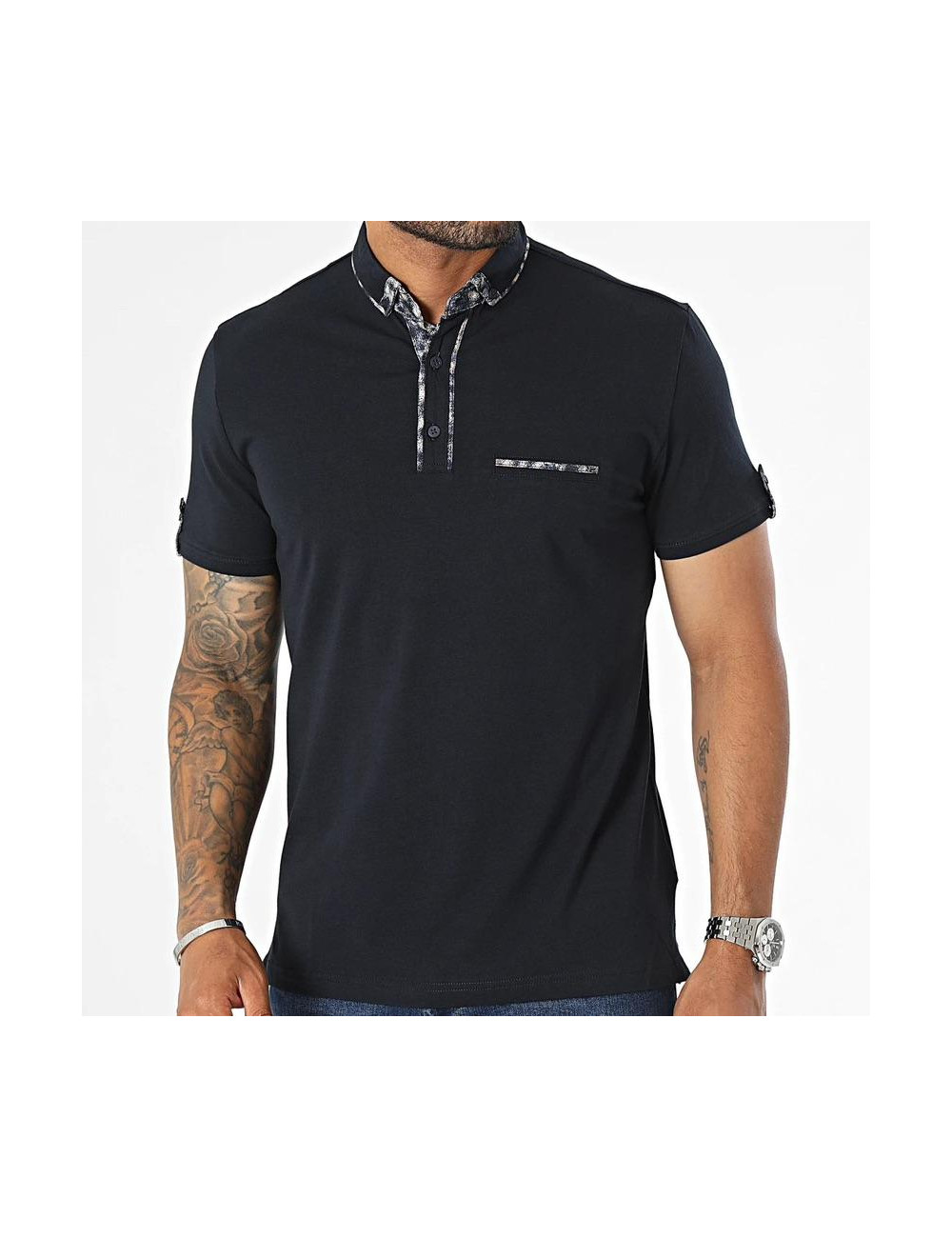 Polo manches courtes navy