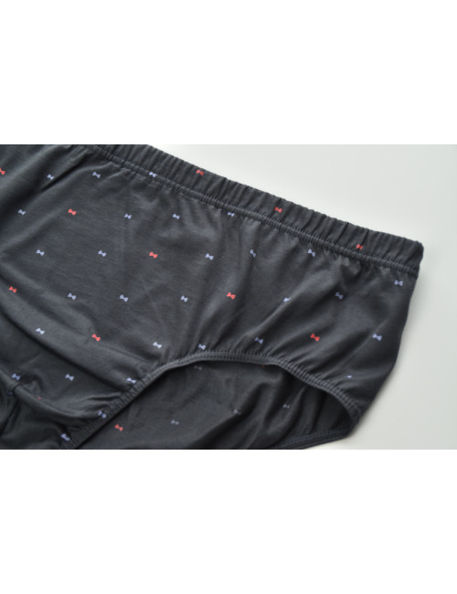 Slip imprimés nœud papillon pur coton mercerisé