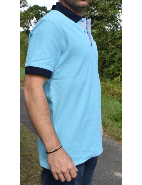 Polo à manches courtes turquoise