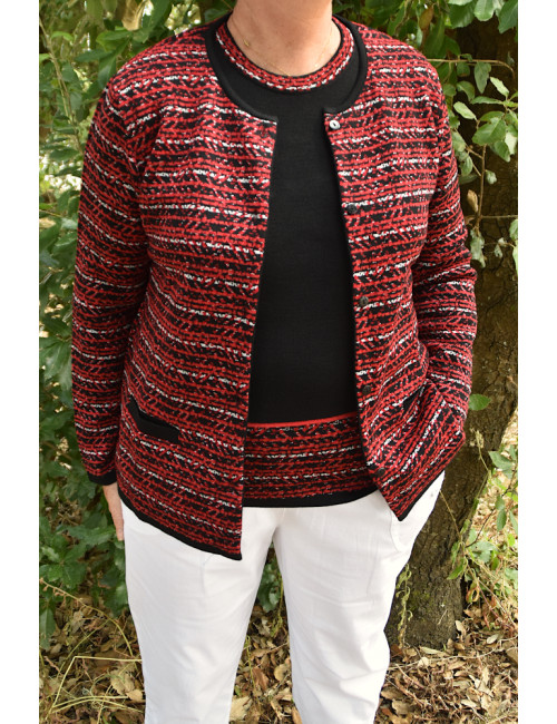 Cardigan ouvert à boutons col rond