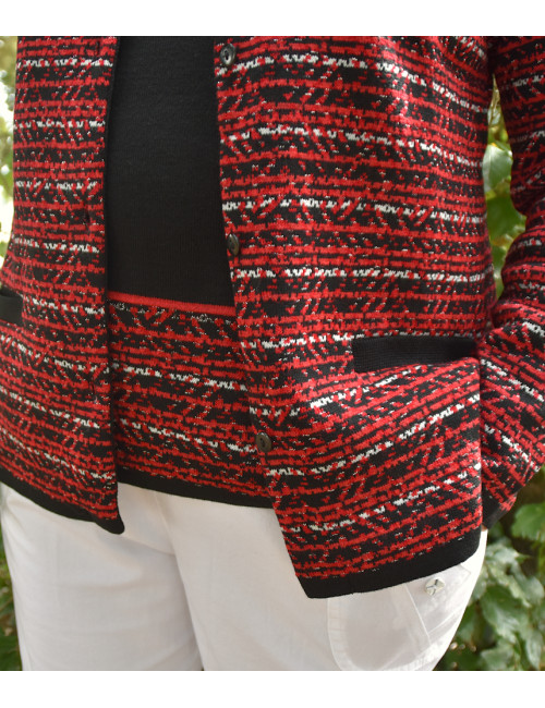 Cardigan ouvert à boutons col rond