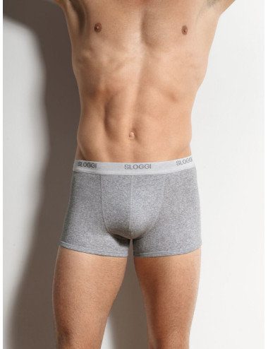 Boxer Sloggi Basic Gris chiné - Boxer sloggi - Boxer qualité - Boxer gris chiné - Boxer extensible - Boxer en coton