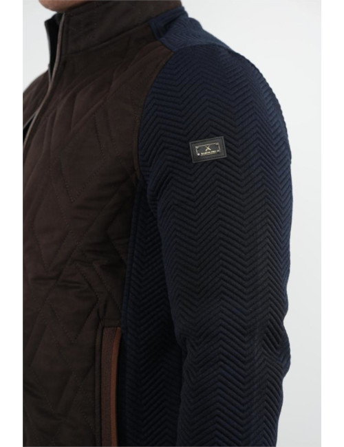 Gilet zippé manches longues extensible matelassé café Cavale