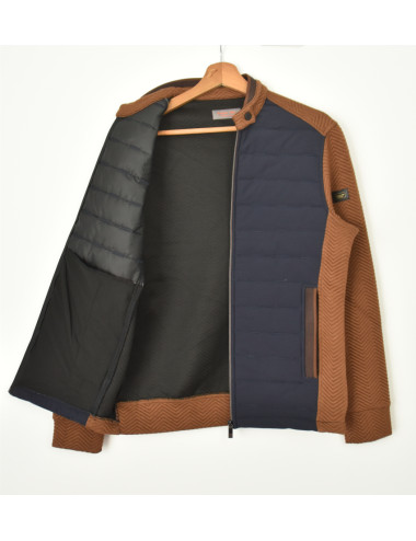 Veste zippé manches longues matelassé moutarde
