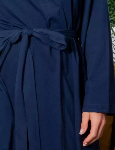 robe de chambre croisée - marine - femme - taille XXL - mushler