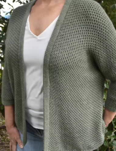 gilet taille unique - kaki - femme - taille unique - atelier de mila - boutique - challans