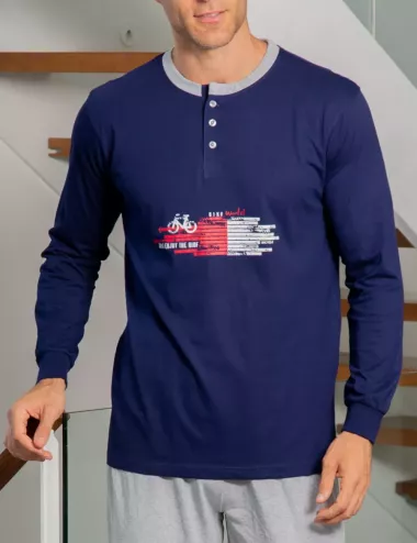 Pyjama chaud - pyjama homme taille élastique - Pyjama Muslher - Idée cadeau papa - idée cadeau garçon - Pyjama jersey