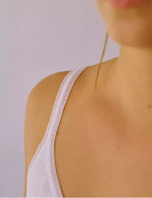 Chemise à petites bretelles en coton avec jacquard