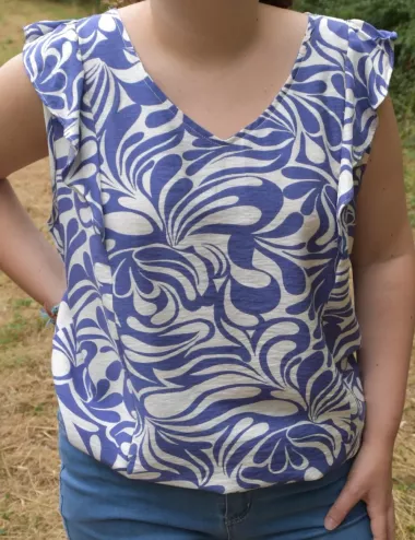 chemisier - big size - bleu - femme - taille 58 - christy - magasin - vendée