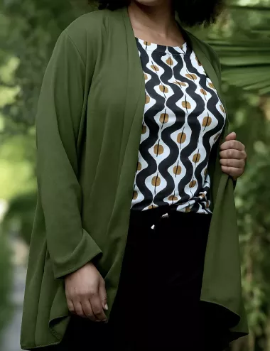 Cardigan Manches Longues sans bouton noir
