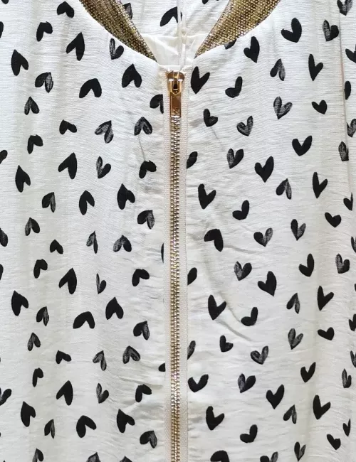 Bombers femme coeur – Détails dorés & finition ceinturée