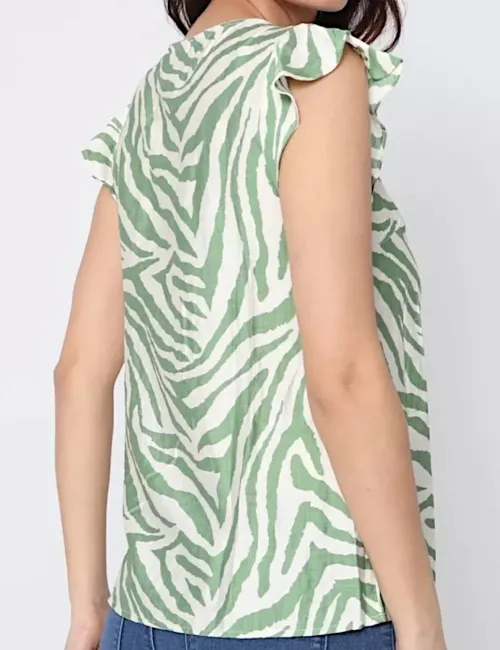 Top Femme Élégant Col V – Semi-Manches Légères