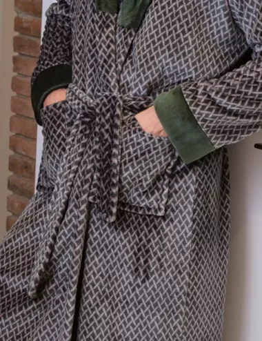 Idée cadeau pour homme - Robe de chambre homme - Robe de chambre verte - Robe de chambre polaire pour homme
