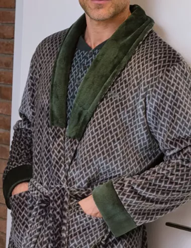 Robe de chambre avec sangle - Robe de chambre homme longue - Robe de chambre hiver - Robe de chambre mi-mollets
