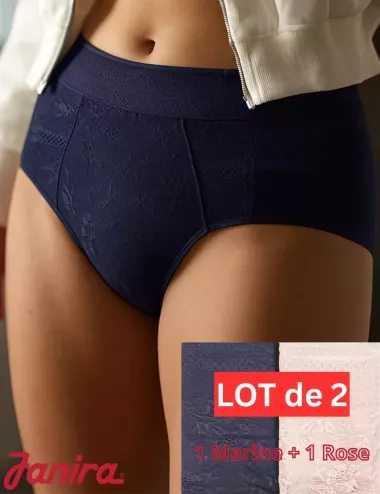 Pack de 2 culottes hautes invisibles MARINE/ROSE JANIRA