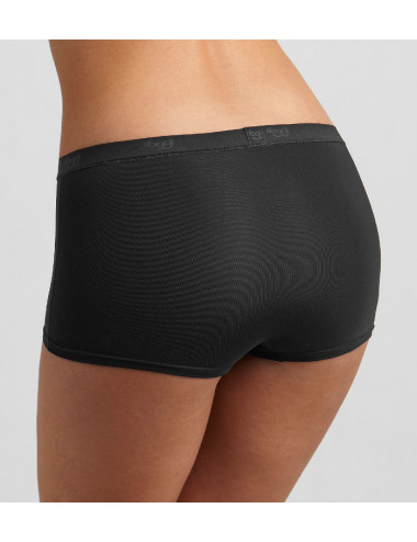 Boxer femme sloggi - shorty microfibre - shorty léger noir - boxer microfibre noir - slip femme microfibre Sloggi