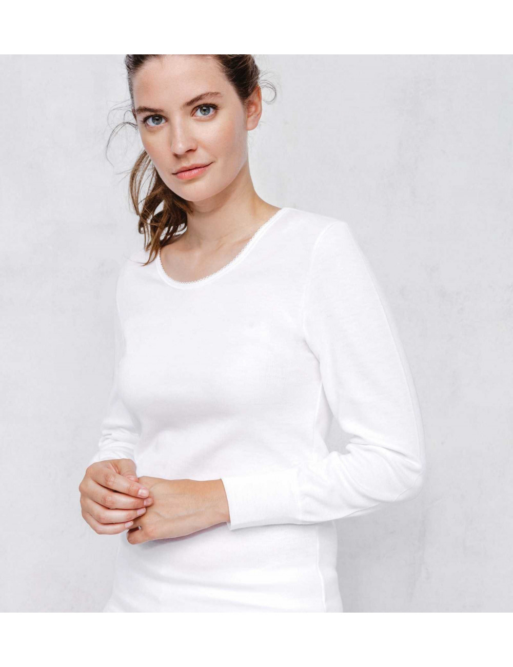 T-shirt thermique manches longues - Enfant - Blanc LES OUBLIES