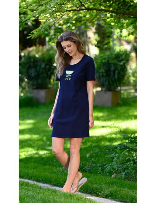 Chemise  de nuit manches courtes citron