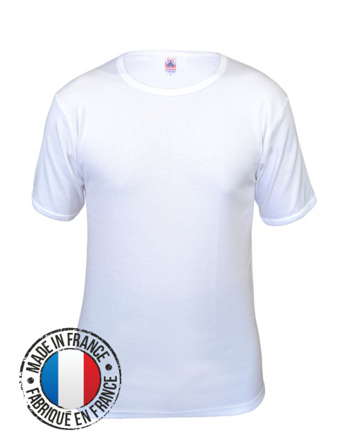 Tee-shirt fin col rond blanc