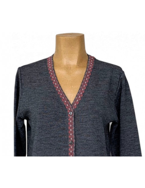 Cardigan  ouvert encolure V profond à boutons