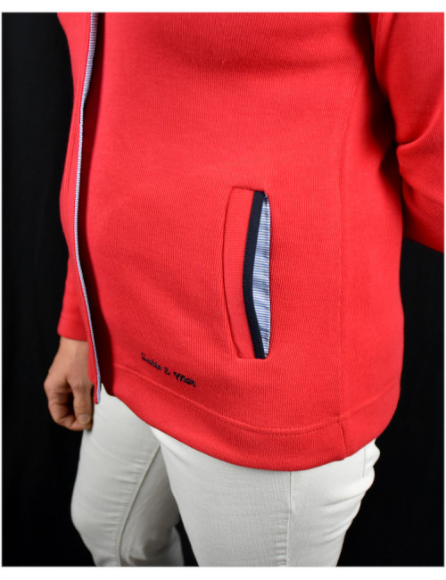 A. Veste uni manches longues Brique Sable & Mer