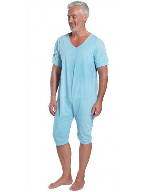 Pyjama pour incontinence en tricot, Manches et jambes courtes